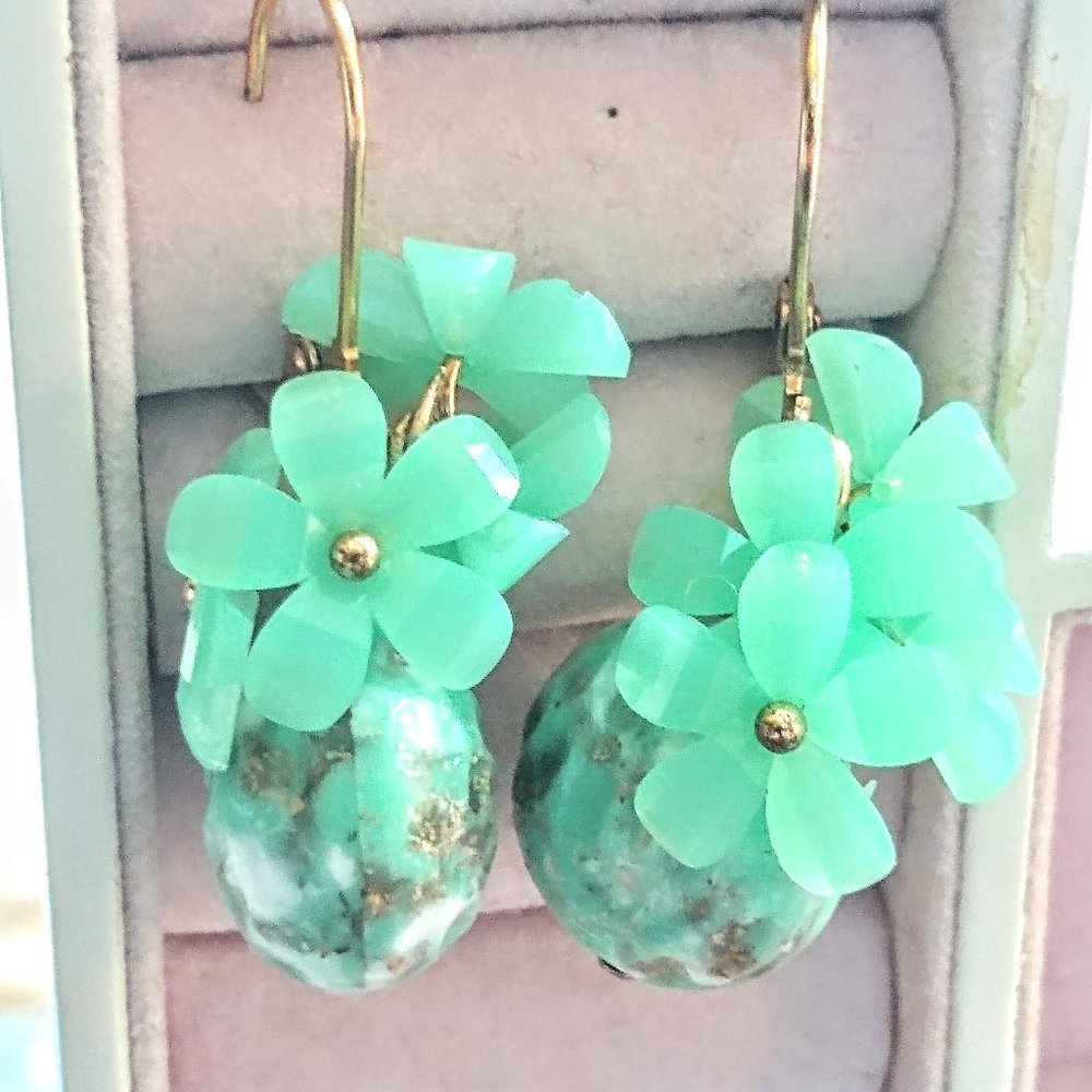 One of a kind earrings, vintage beads